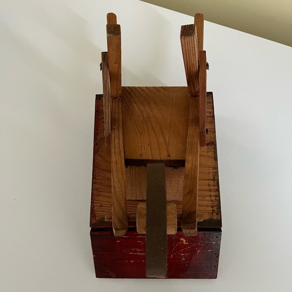 Vintage Rustic Decorative Handcrafted Wooden Wheelbarrow - Picture 5 of 7